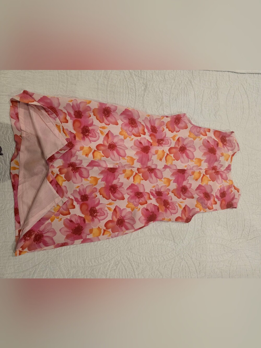 Valerie Dresses Petite Women's Silk Floral Shift Dress Size 14P Pink Sleeveless - Picture 5 of 12